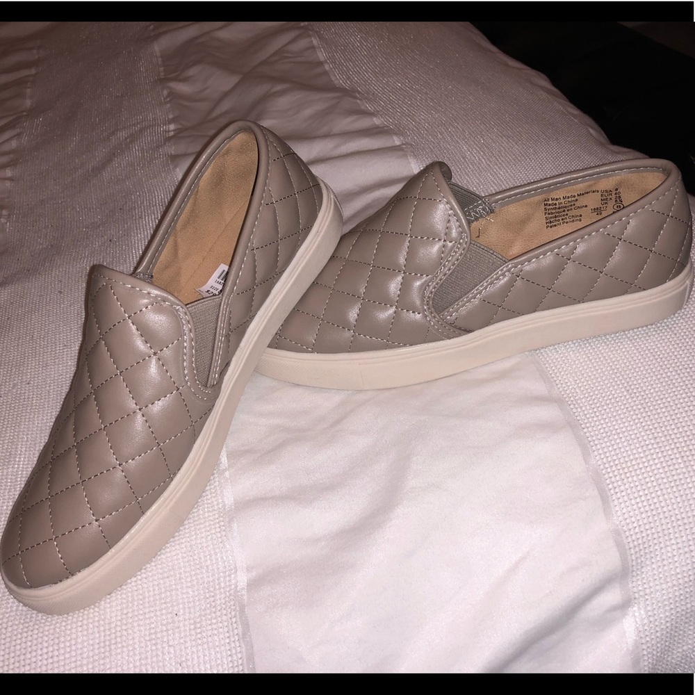 Tan slip on shoes